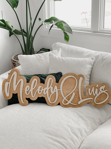 Double Layer Couple Name Sign