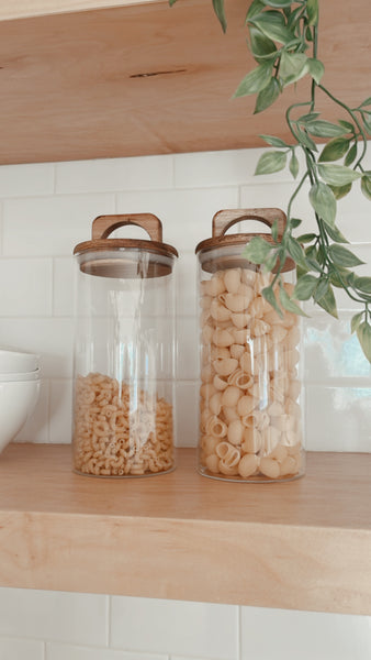 ROUND GLASS JAR with ACACIA LID