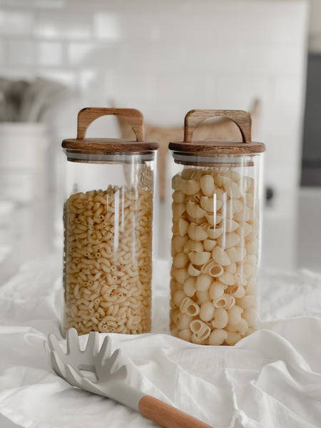 ROUND GLASS JAR with ACACIA LID